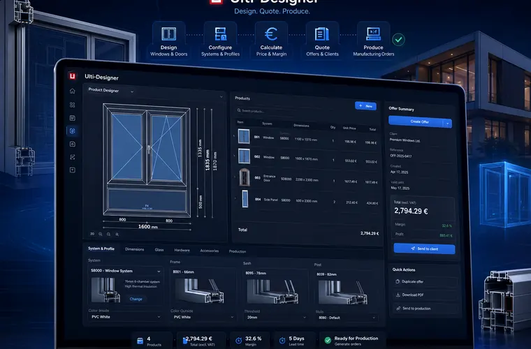 Offer and drawing software interface for technical sales